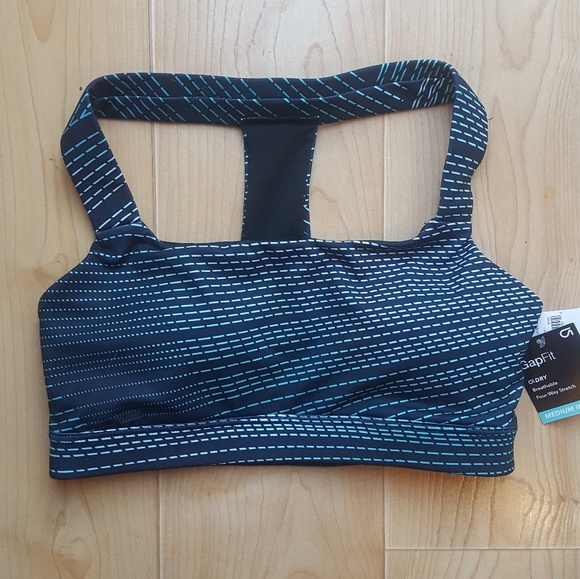 Gap Fit Ombre Dotted Line Print Sports Bra - Picture 3 of 4